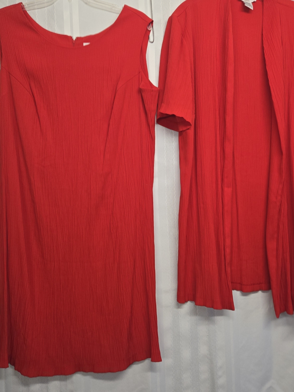 STUDIO C PLUS Red Pleated Two-Piece Dress Set SIZE 20W